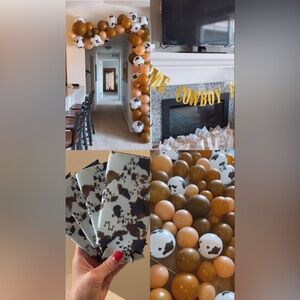 Bachelorette Decor: Same cowboy forever banner, 4 can coozies, +balloon arch kit
